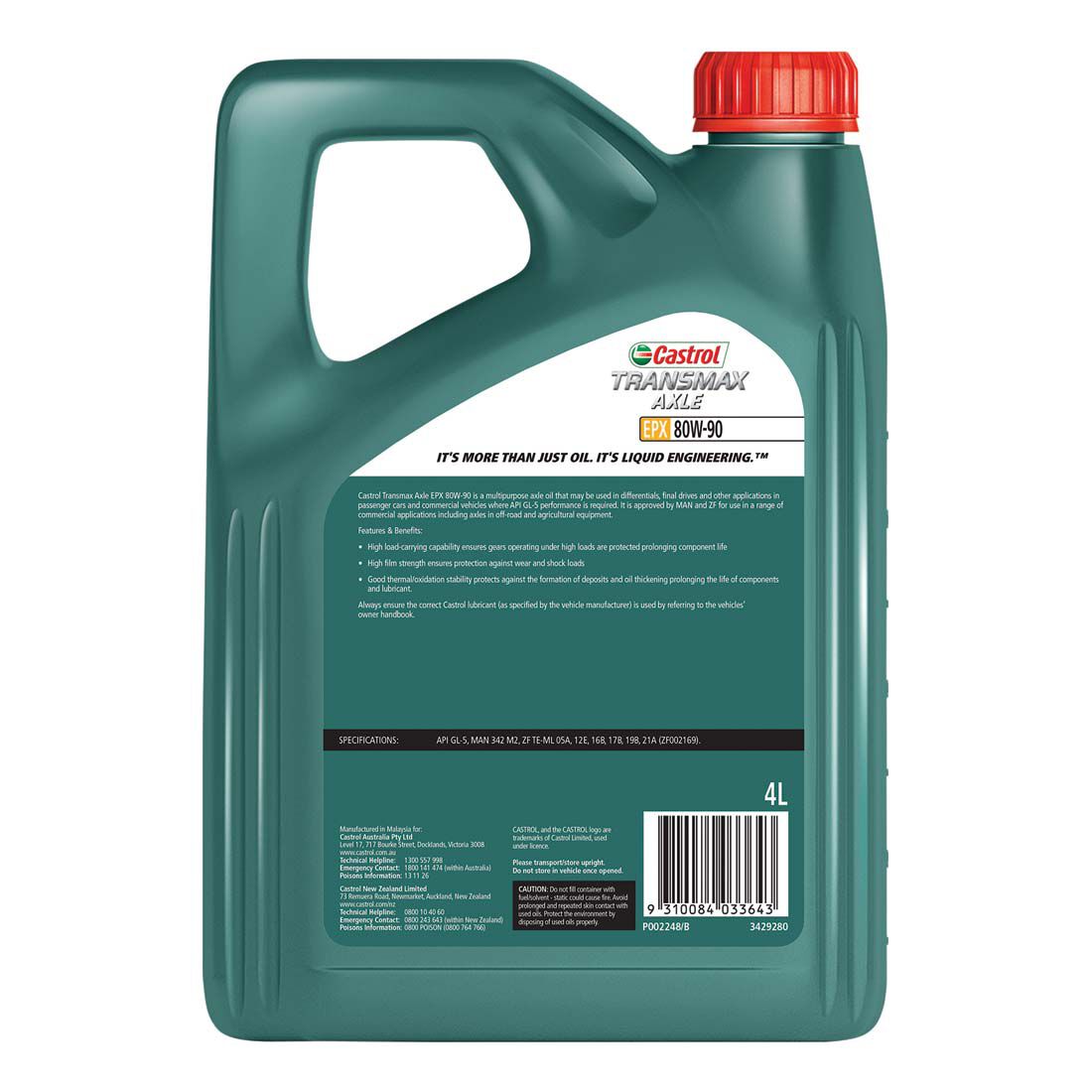 Castrol EPX Differential u0026 Manual Transmission Fluid - 80W-90