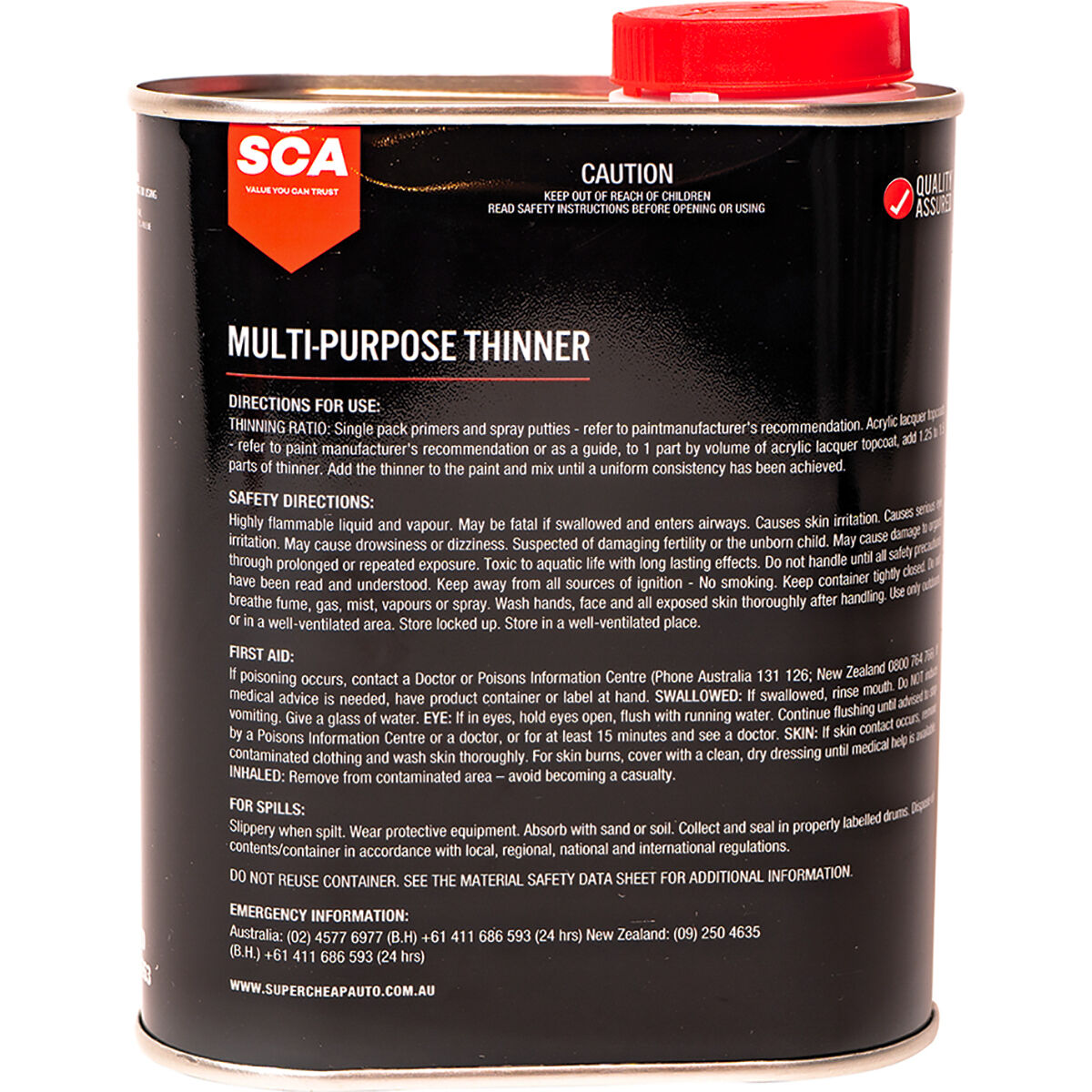 SCA Multi-Purpose Thinner - 1 Litre, , scaau_hi-res