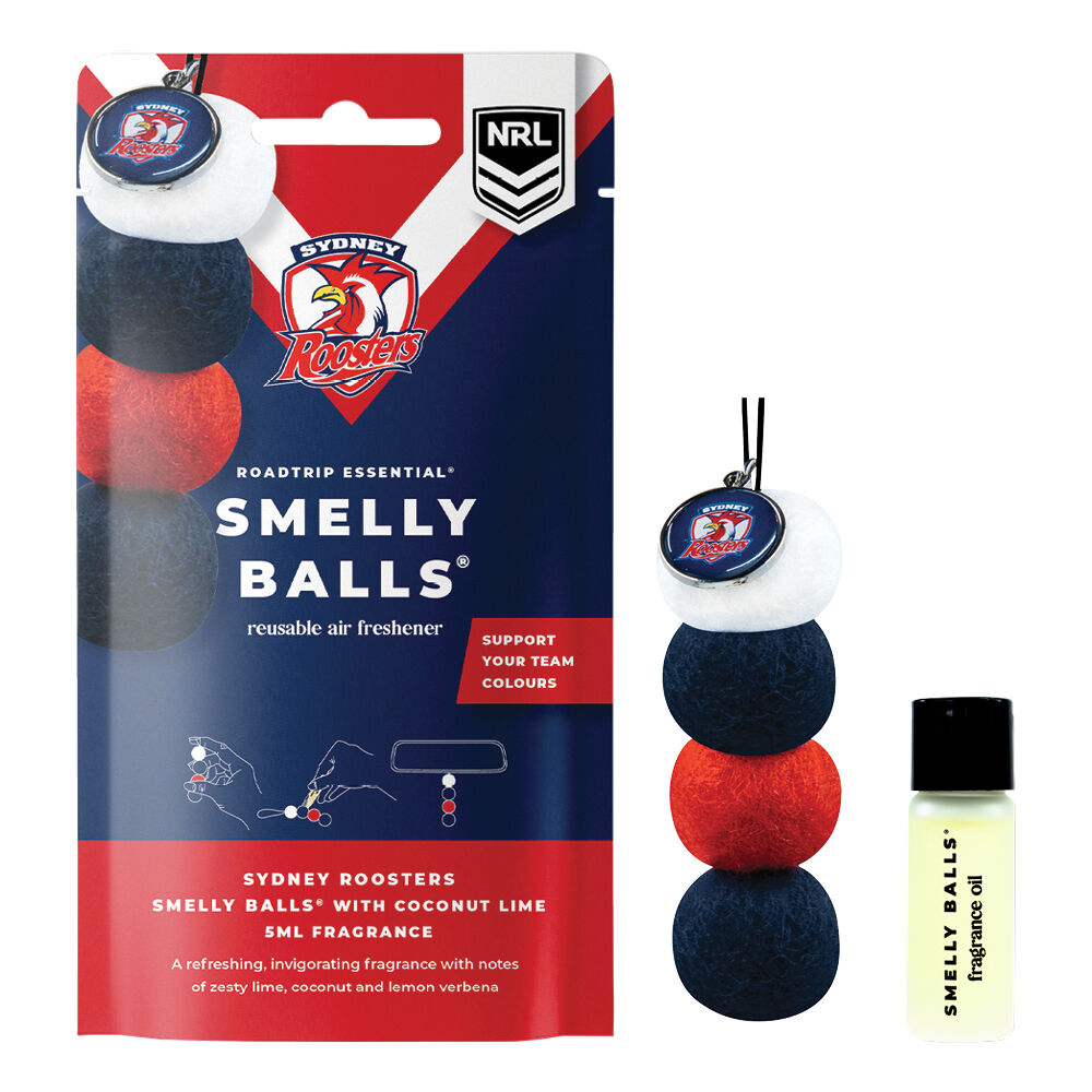 Smelly Balls Air Freshener Set Sydney Roosters Coconut Lime 5ml, , scaau_hi-res