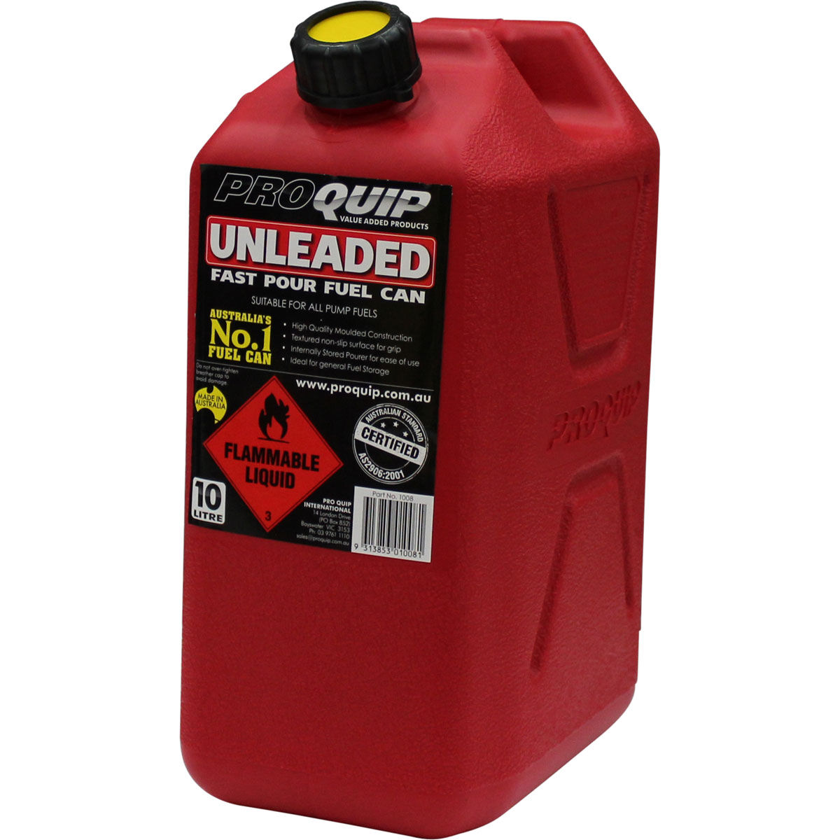 Pro Quip 10L Fuel Plastic Jerry Can, , scaau_hi-res