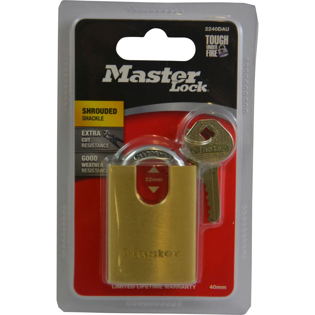 Master Lock Padlock - Shrouded Brass, 40mm, , scaau_hi-res