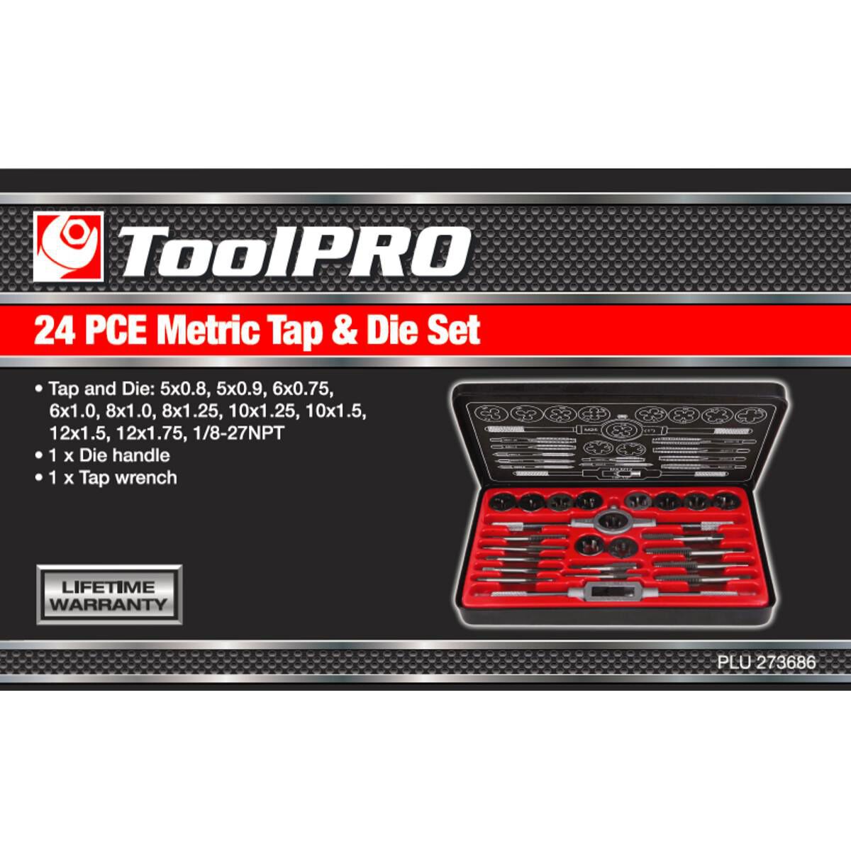 ToolPRO Tap and Die Set Metric 24 Piece, , scaau_hi-res