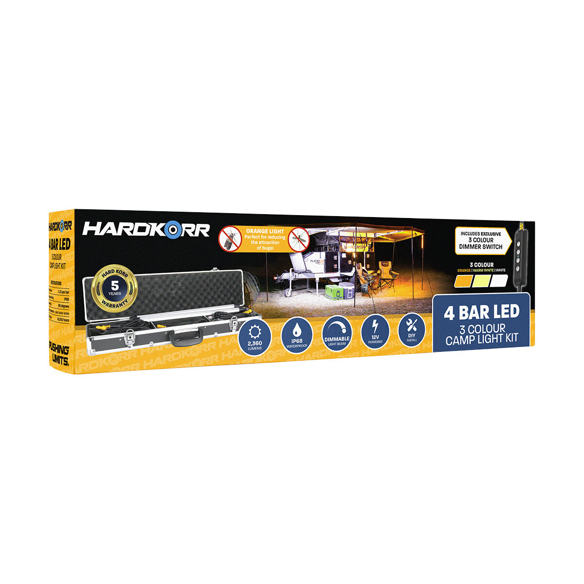 Hardkorr 4 Bar Tri-Colour LED Camp Light Kit