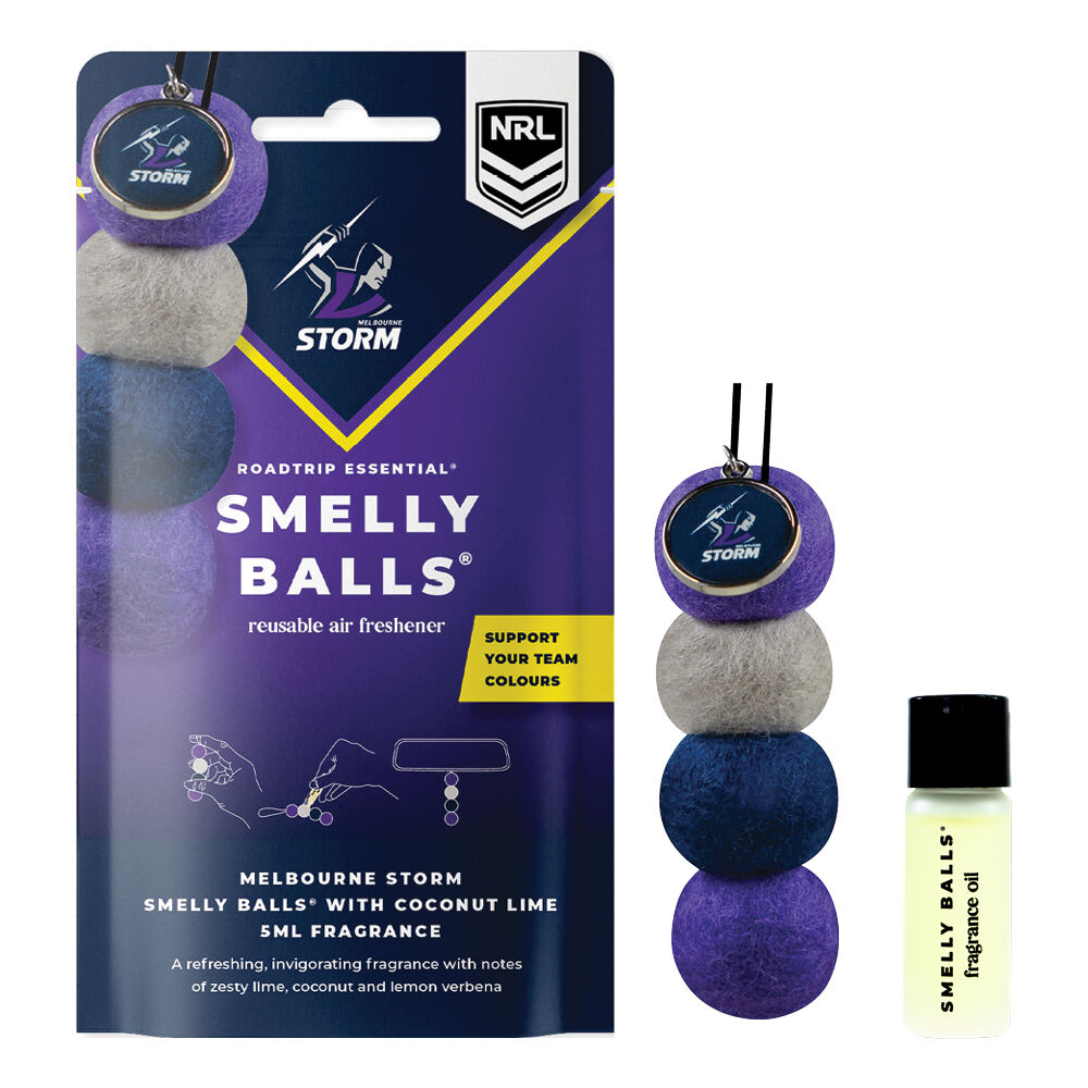 Smelly Balls Air Freshener Set Melbourne Storm Coconut Lime 5ml, , scaau_hi-res