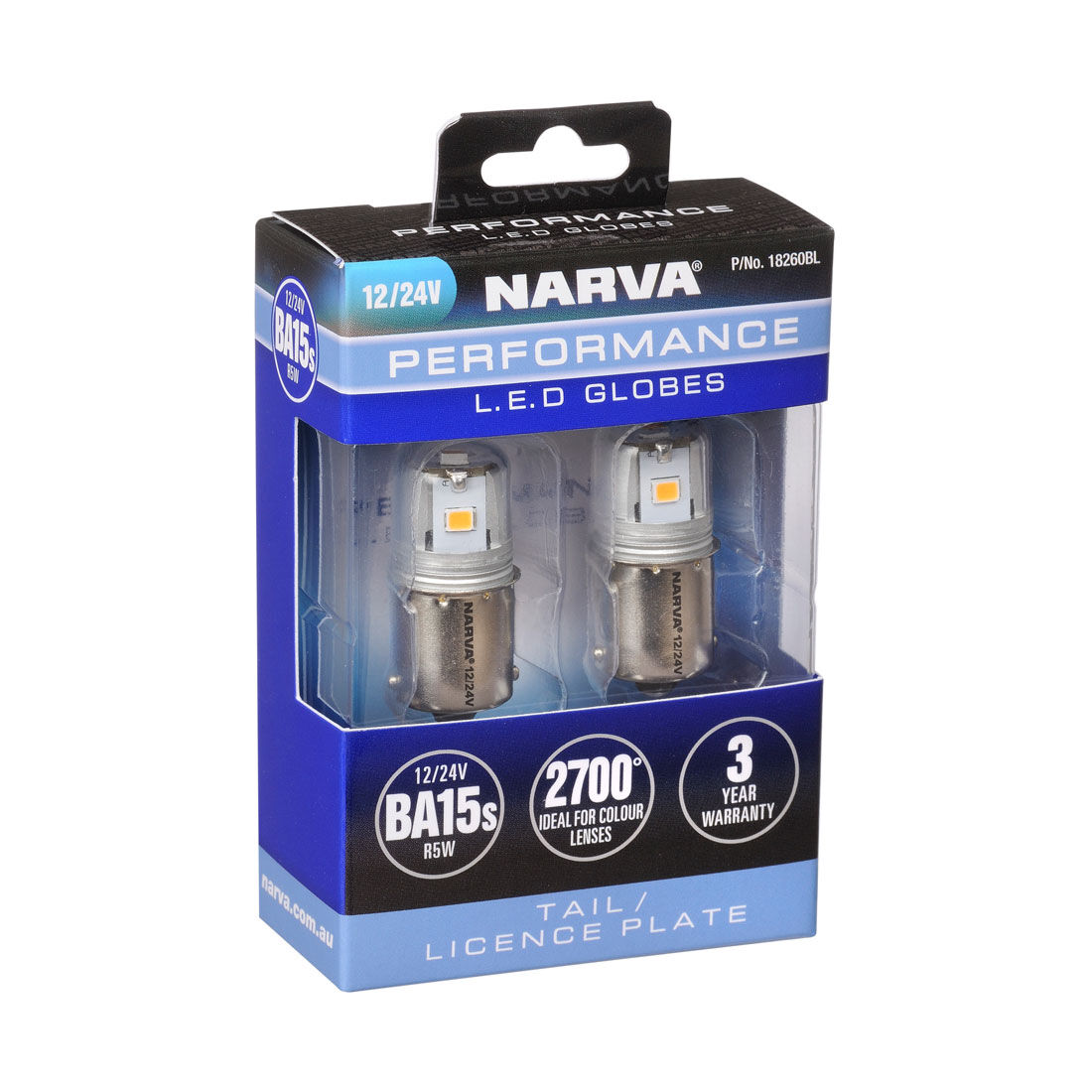 Narva Automotive Globes - Performance LED Bayonet 12V, R5W, BA15S, , scaau_hi-res