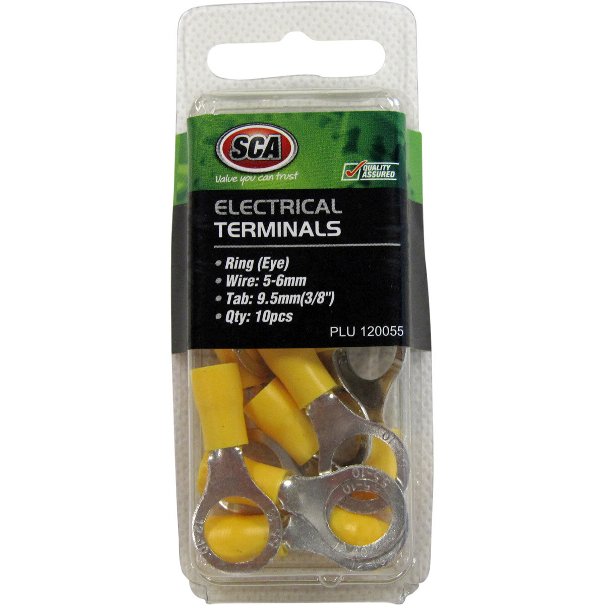 SCA Electrical Terminals - Ring (Eye), 9.5mm Yellow, 10 Pack, , scaau_hi-res