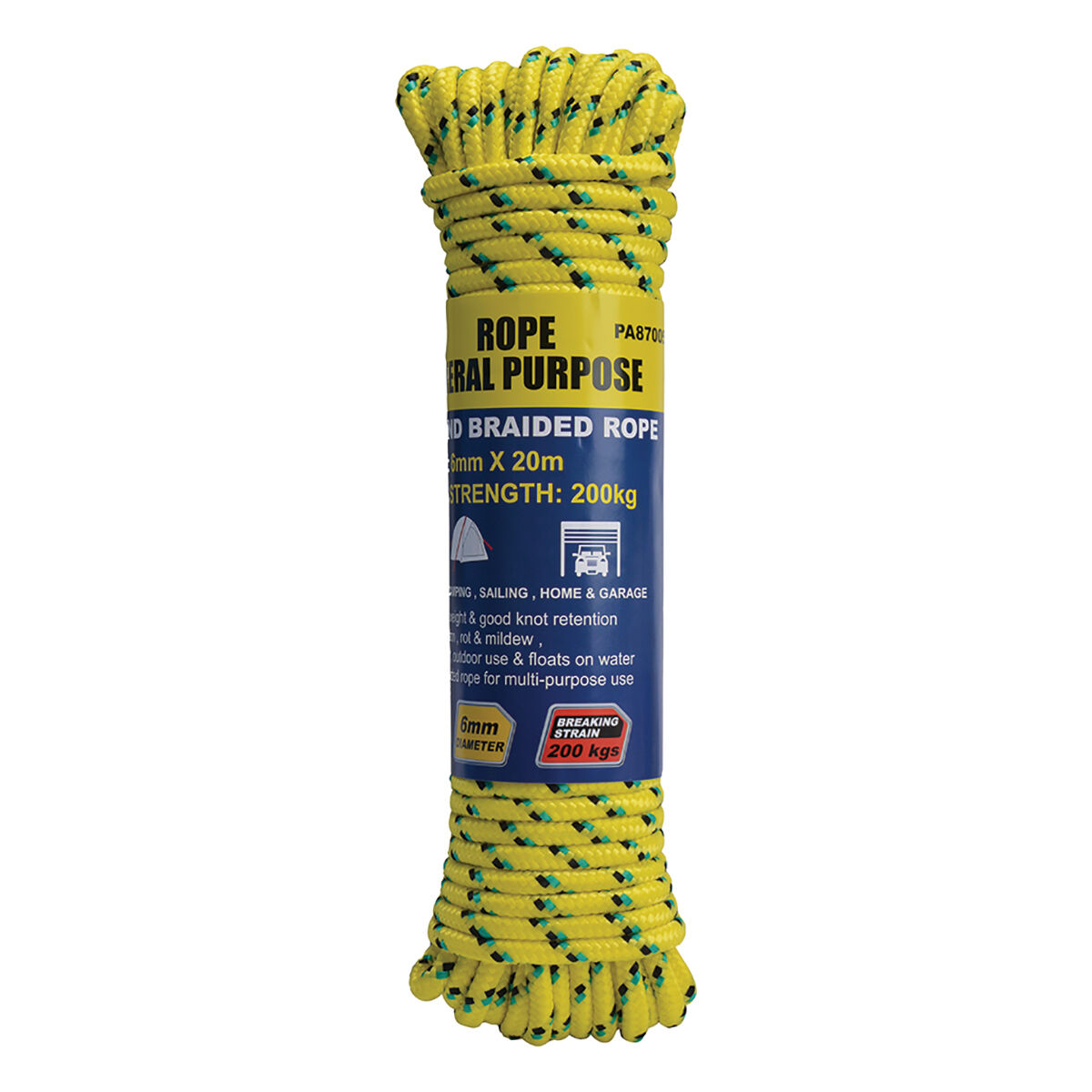 Gripwell Diamond Braided Polypropylene Rope 6mm x 20m, , scaau_hi-res