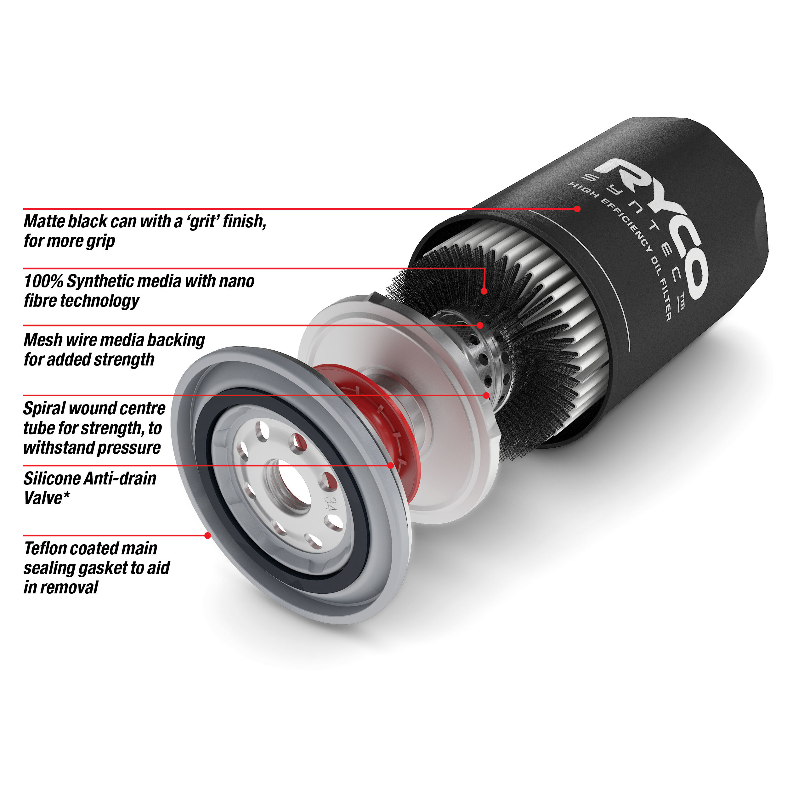 Ryco SynTec Oil Filter - Z386ST (Interchangeable with Z386), , scaau_hi-res