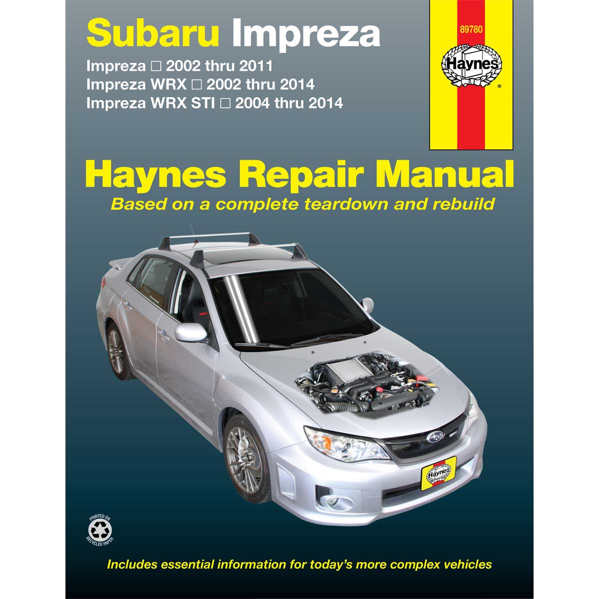Haynes Car Manual For Subaru Impreza, WRX and WRX STI, 2002-2014 - 89780, , scaau_hi-res