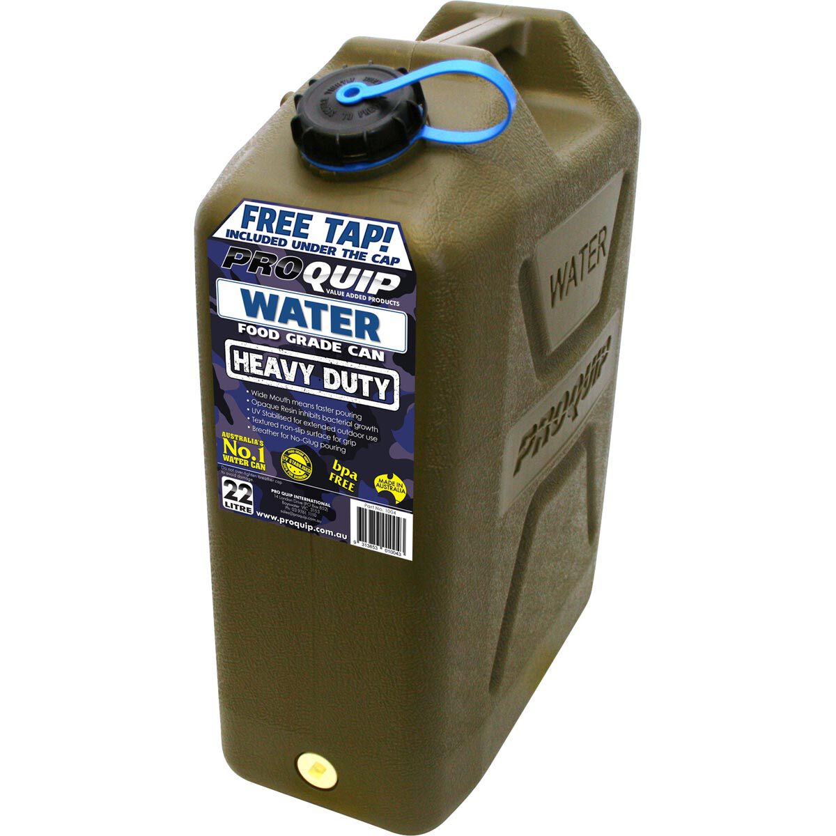 Pro Quip Water Carry Can - 22 Litre, Green, , scaau_hi-res