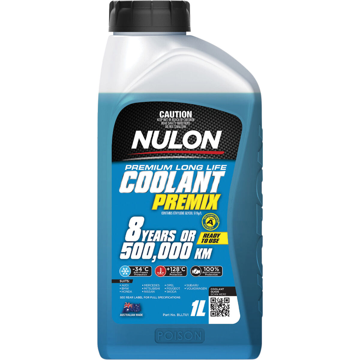 Nulon Anti-Freeze / Anti-Boil Blue Premix Coolant 1 Litre ...