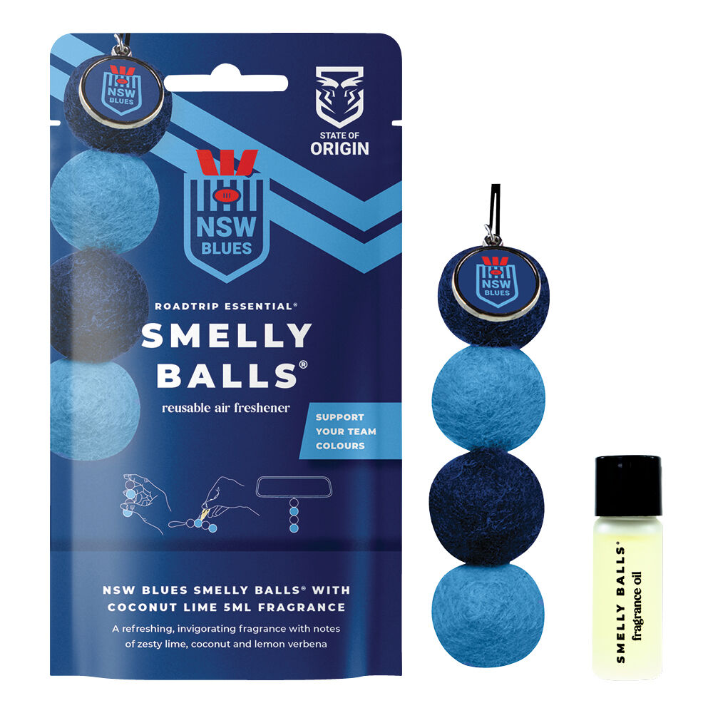 Smelly Balls Reusable Car Freshener - NSW Blues, , scaau_hi-res
