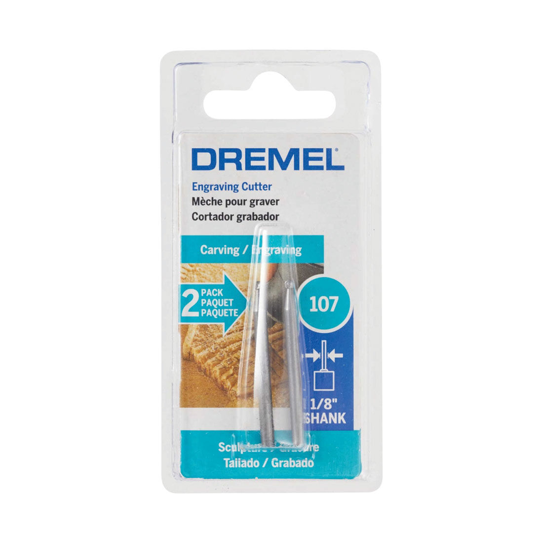 Dremel 2pk 2.4mm Engraving Bit 107, , scaau_hi-res