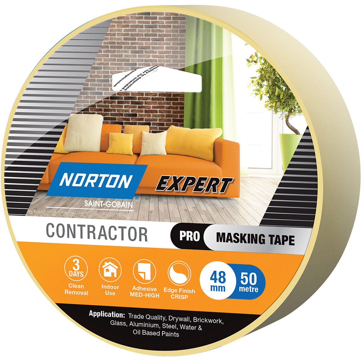 Norton Expert 3 Day Masking Tape - 48mm x 50m, , scaau_hi-res