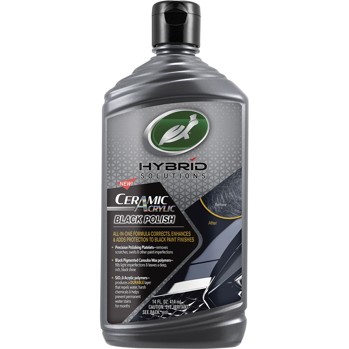 Turtle Wax Hybrid Solutions Ceramic Black Liquid Polish 414mL, , scaau_hi-res