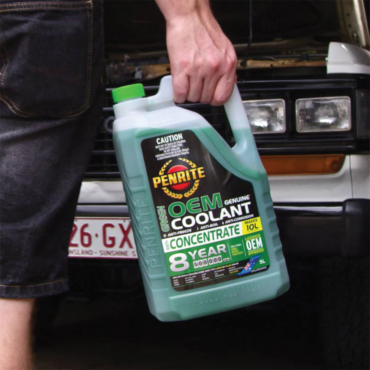 Penrite Green Long Life Anti Freeze / Anti Boil Concentrate Coolant - 5L, , scaau_hi-res