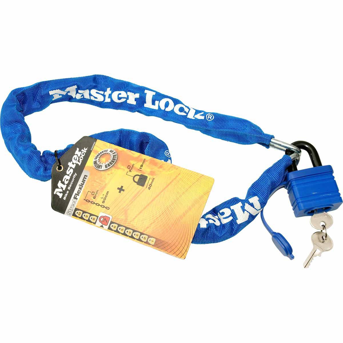 Master Lock Street Flexium Chain and Padlock - 40mm, 6mm x 90cm, , scaau_hi-res