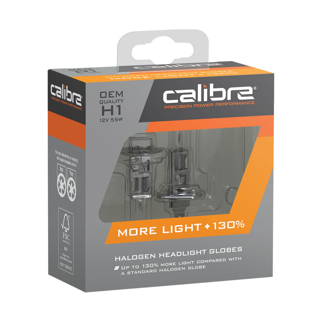 Calibre Plus 130 Headlight Globes - H1, 12V 55W, CA130H1, , scaau_hi-res