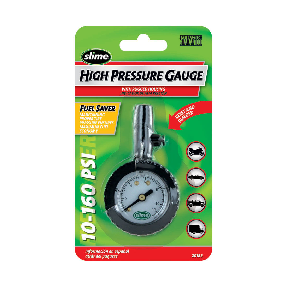 High Pressure Tyre Gauge - 10-160PSI, , scaau_hi-res