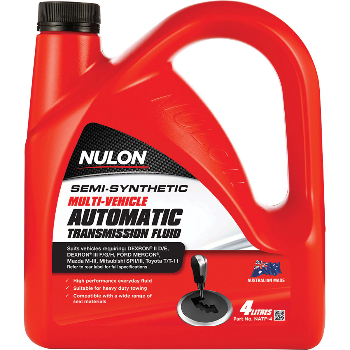 Nulon ATF Multi Vehicle Semi Synthetic Automatic Transmission Fluid 4 Litre, , scaau_hi-res