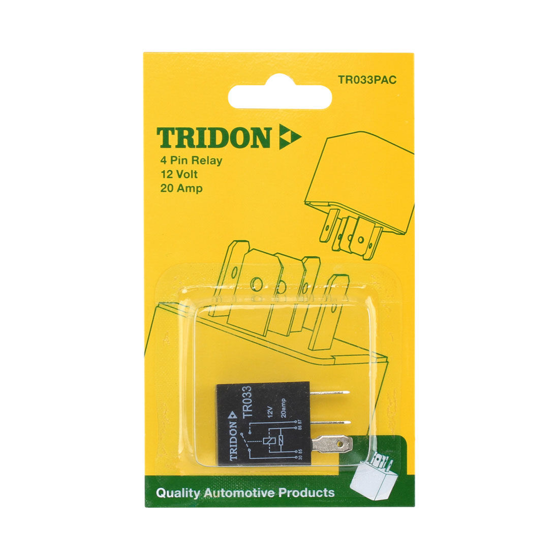 Tridon Relay - Micro, 12V 20 AMP 4 Pin, Non Outage - TR033PAC, , scaau_hi-res
