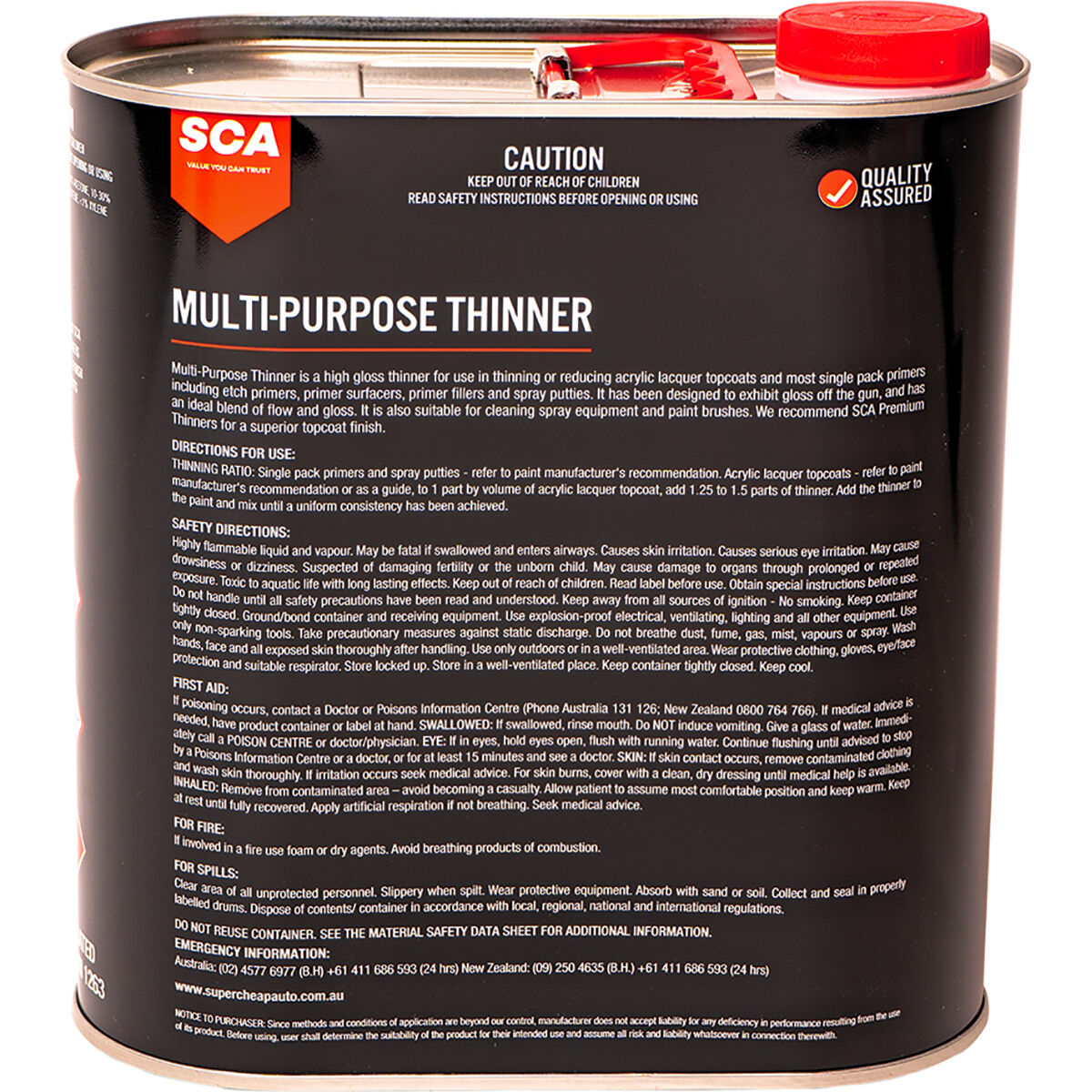 SCA Multi-Purpose Thinner - 4 Litre, , scaau_hi-res