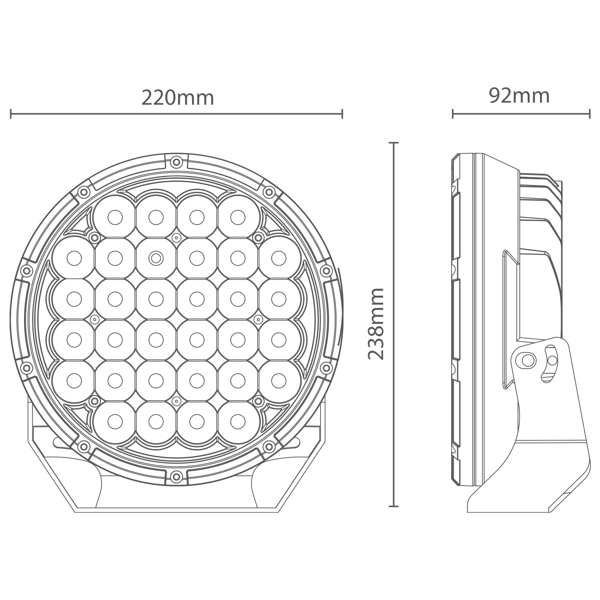 Enduralight LED Driving Light Kit w/ harness - 220mm 86W, , scaau_hi-res