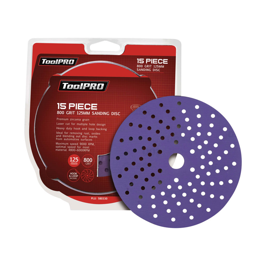 ToolPRO Sanding Disc 125mm 800 Grit, , scaau_hi-res