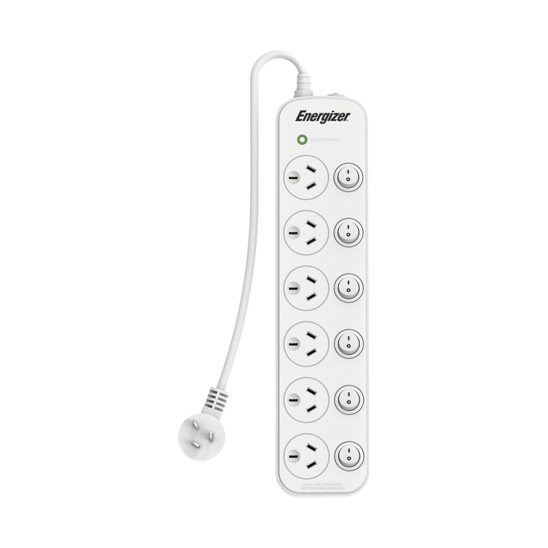 Energizer 6 Outlet Powerboard Surge Protected, , scaau_hi-res