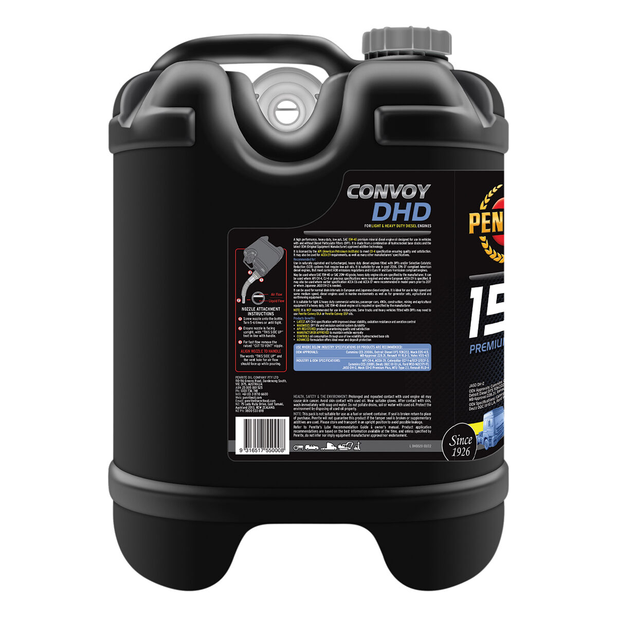 Penrite Convoy Diesel HD Engine Oil 15W-40 20 Litre, , scaau_hi-res