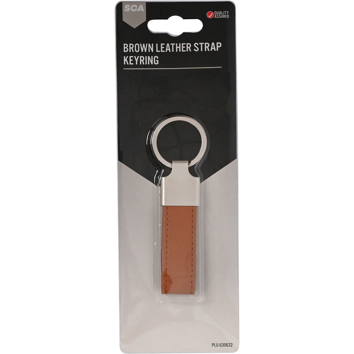 SCA PU Leather-look Strap Keyring Brown, , scaau_hi-res