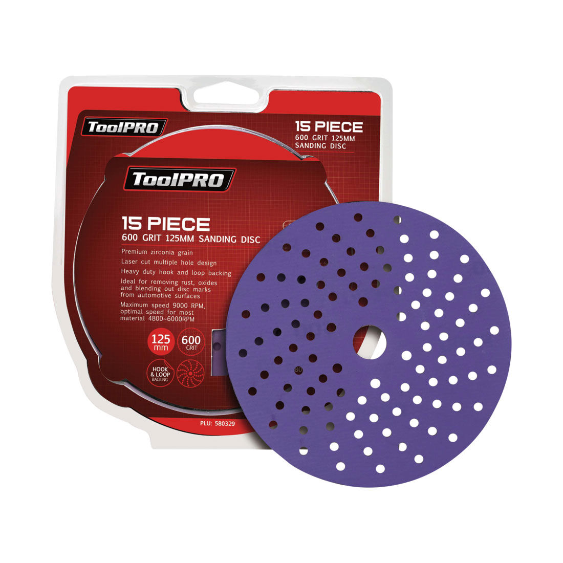 ToolPRO Sanding Disc 125mm 600 Grit, , scaau_hi-res