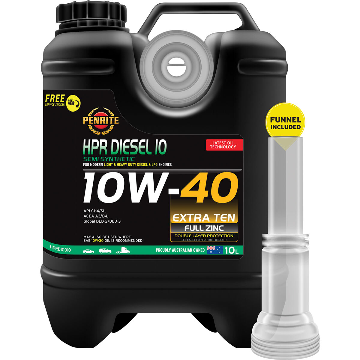 Penrite HPR Diesel 10 Engine Oil - 10W-40 10 Litre, , scaau_hi-res