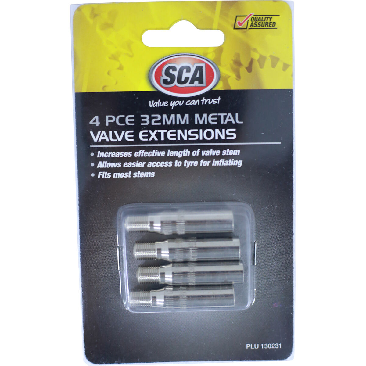SCA Valve Extensions - Metal, 32mm, 4 Piece, , scaau_hi-res
