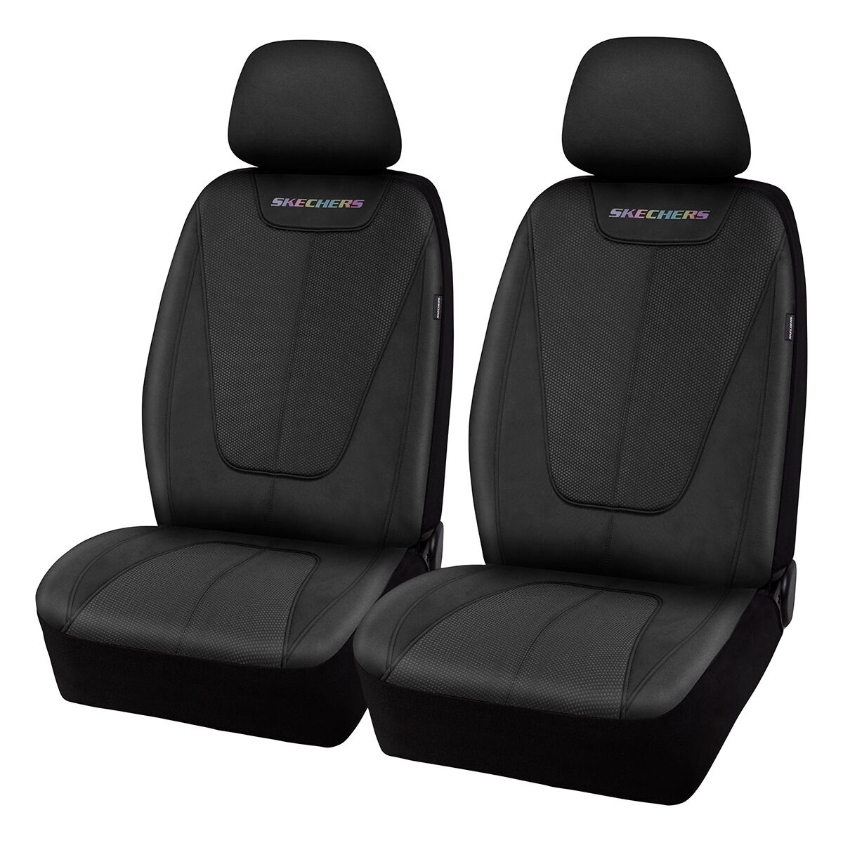 Skechers Goga Mat Seat Covers Black Adjustable Headrests Airbag Compatible 30SAB, , scaau_hi-res