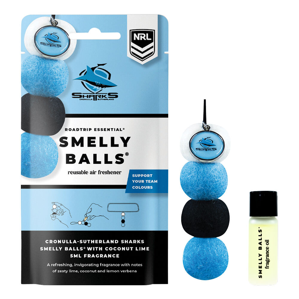 Smelly Balls Air Freshener Set Cronulla Sharks Coconut Lime 5ml, , scaau_hi-res