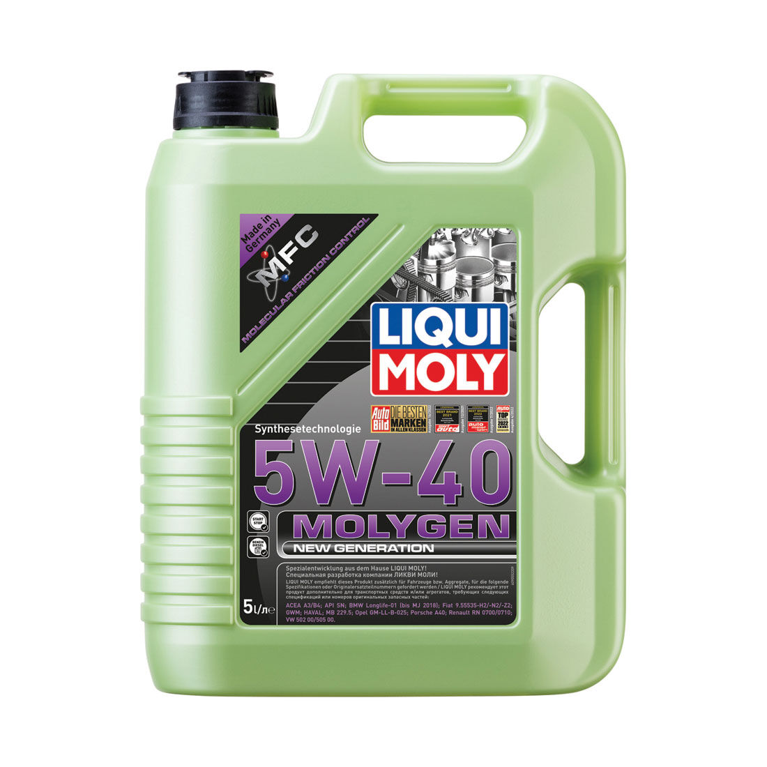 LIQUI MOLY Molygen 5W-40 5 Litre, , scaau_hi-res