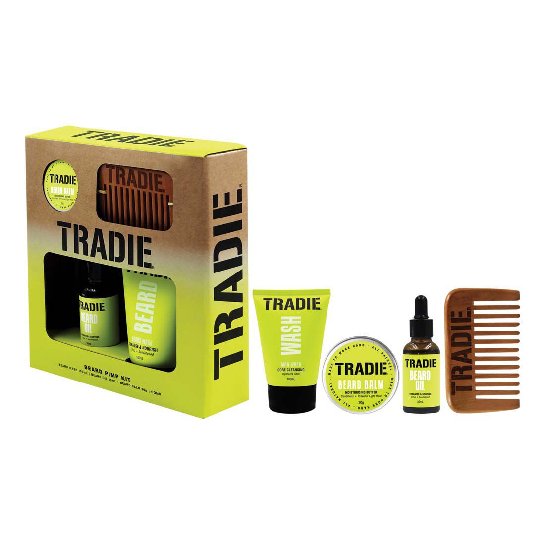 Tradie Beard Oil Pimp Kit Gift Pack, , scaau_hi-res