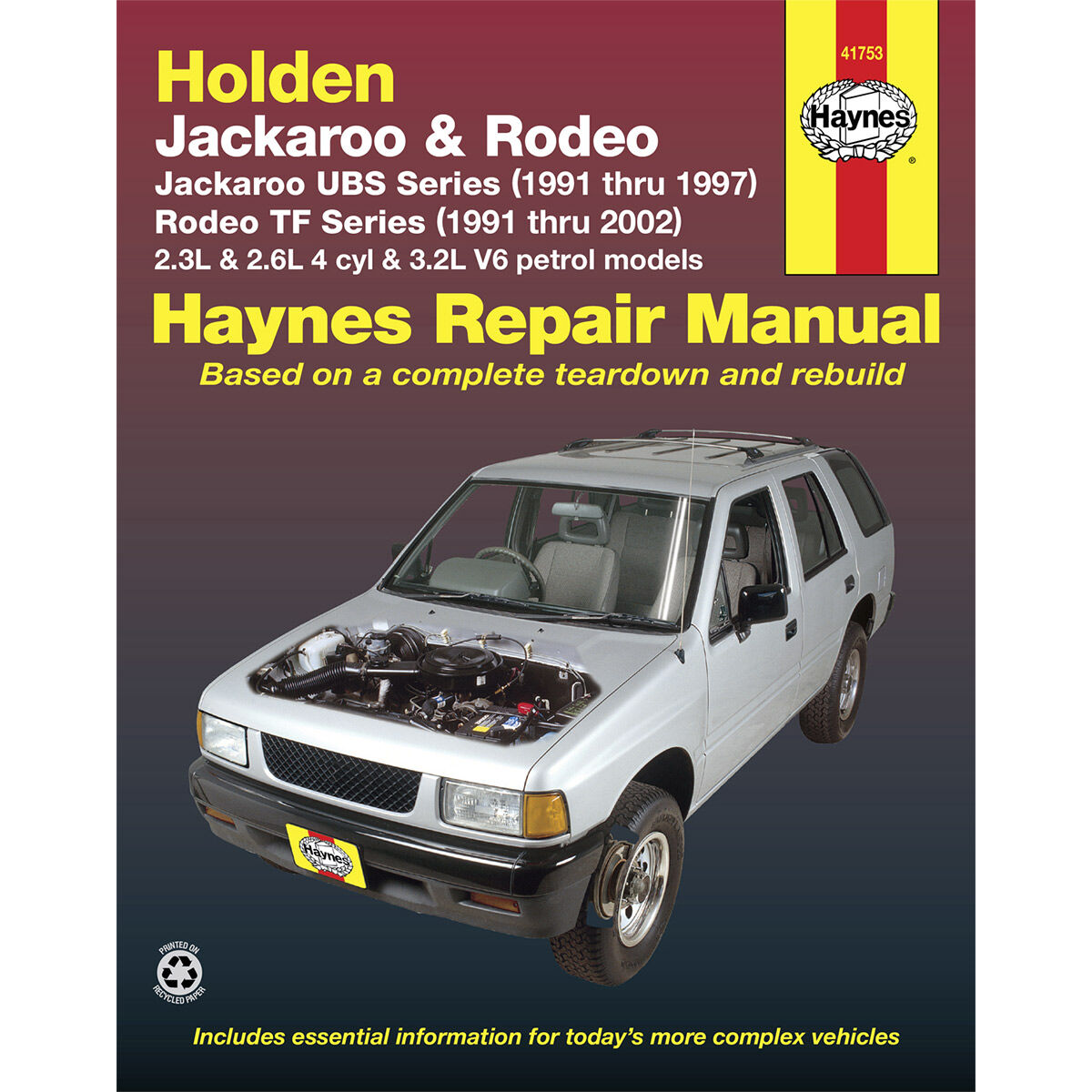 Haynes Car Manual For Holden Jackaroo / Rodeo 1991-2002 - 41753, , scaau_hi-res