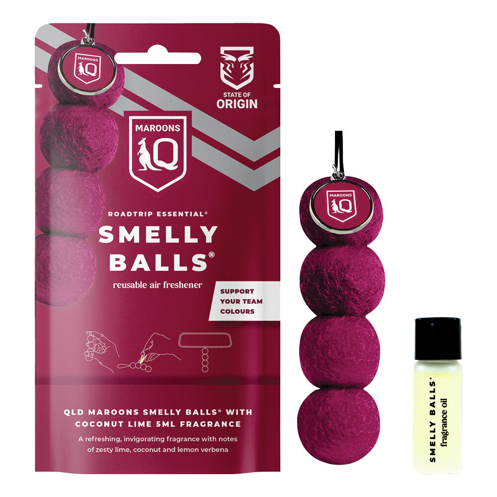 Smelly Balls Reusable Car Freshener - QLD Maroons, , scaau_hi-res