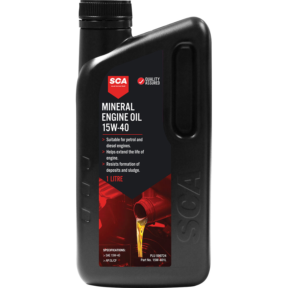 SCA Mineral Engine Oil 15W-40 1 Litre, , scaau_hi-res