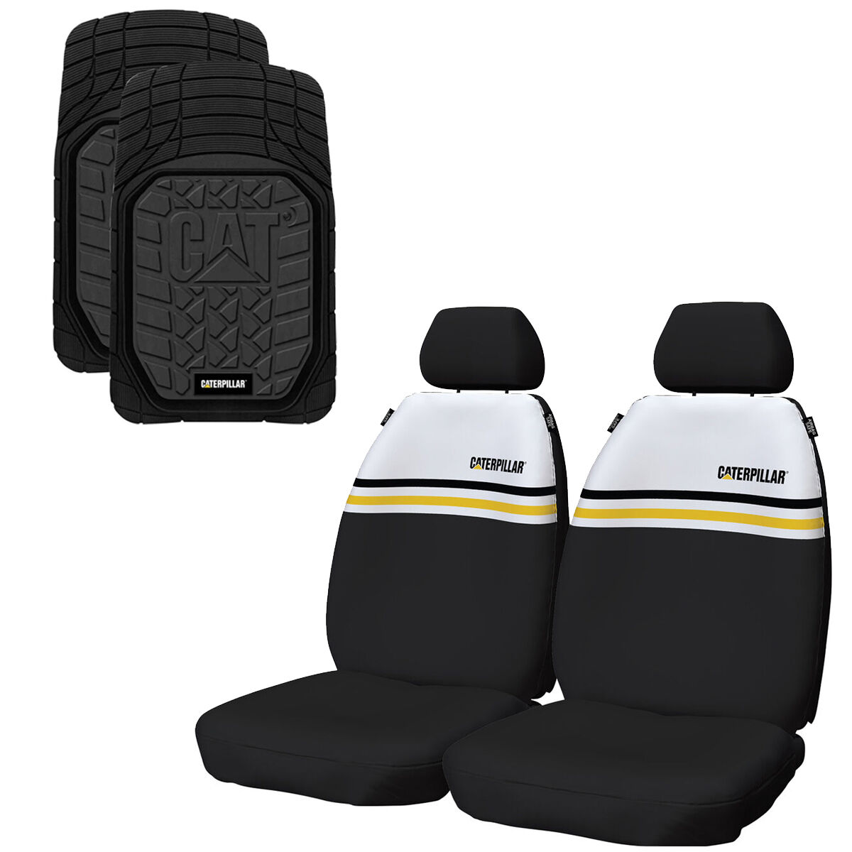 Caterpillar Canvas Seat Cover & Rubber Floor Mat Set, , scaau_hi-res