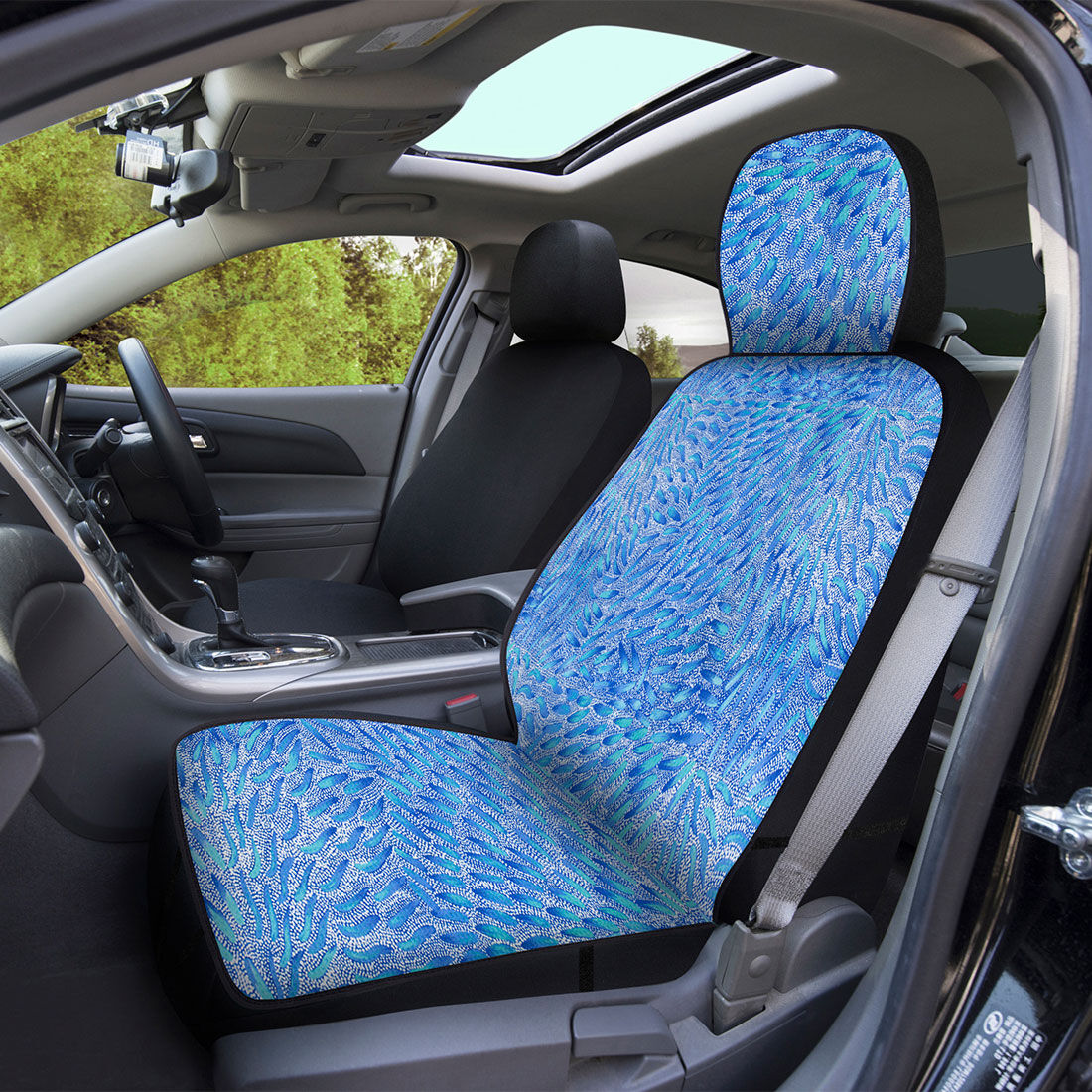 Snake Dreaming Slip On Seat Covers Leaf Neoprene Adjustable Headrests Airbag Compatible, , scaau_hi-res