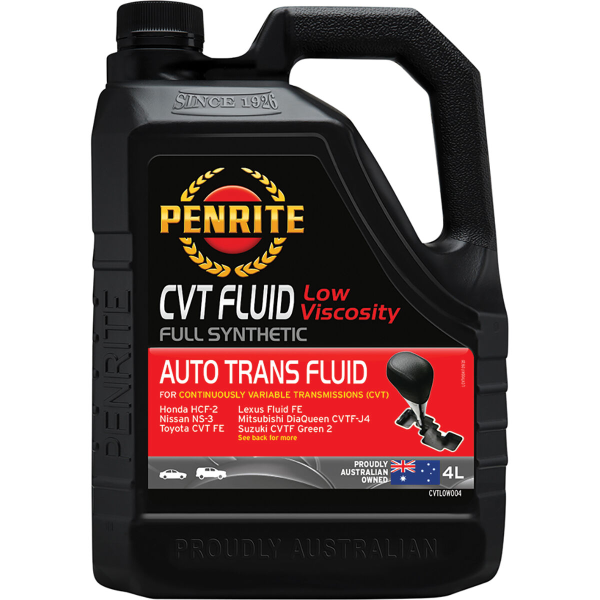 Penrite CVT Fluid Low Viscosity 4 Litre, , scaau_hi-res