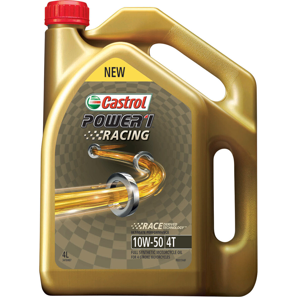 Castrol POWER1 Racing 4T Motorcycle Oil 10W-50 4 Litre, , scaau_hi-res