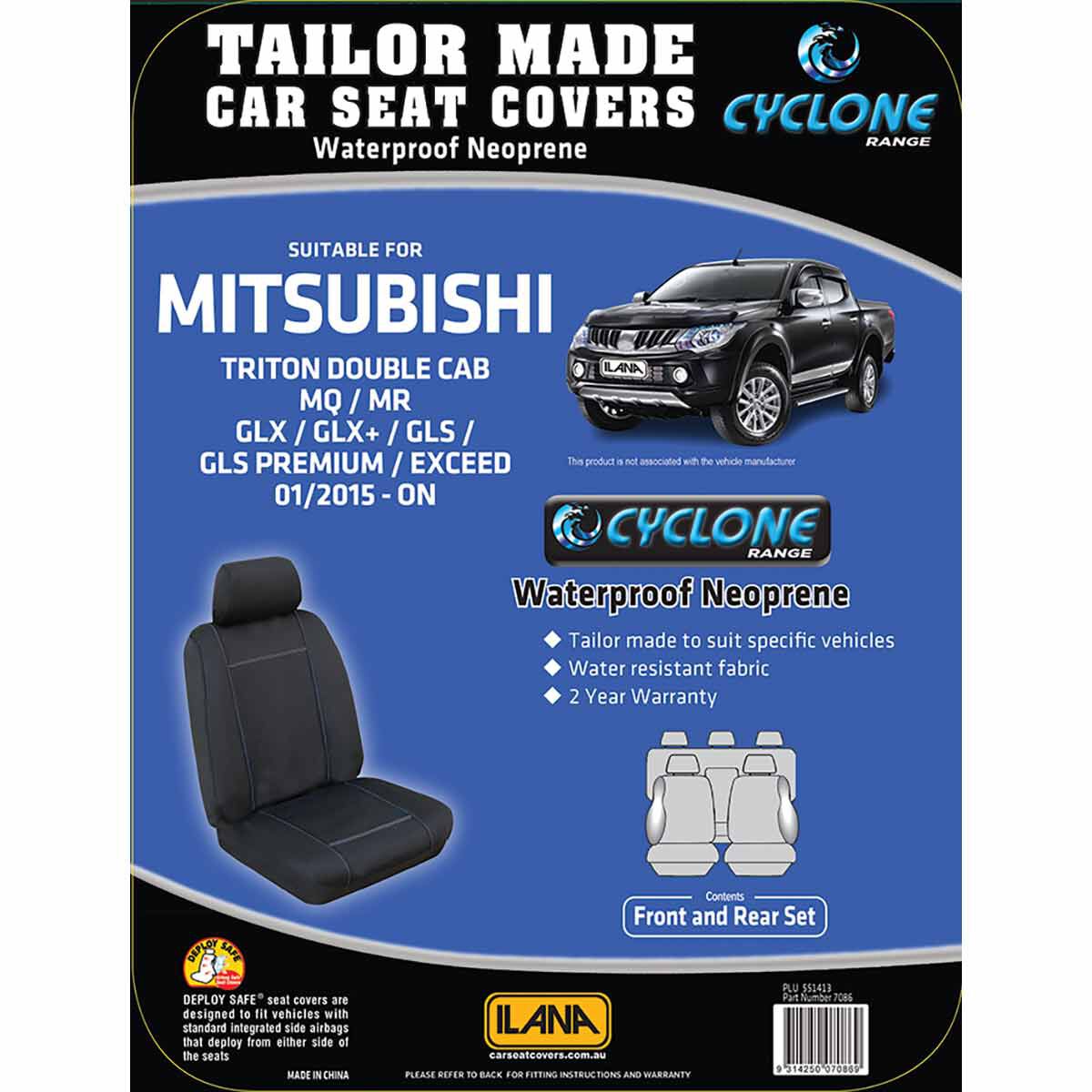 Ilana Cyclone Tailor Made Pack for Mitsubishi Triton MQ Dual Cab 01/15+, , scaau_hi-res