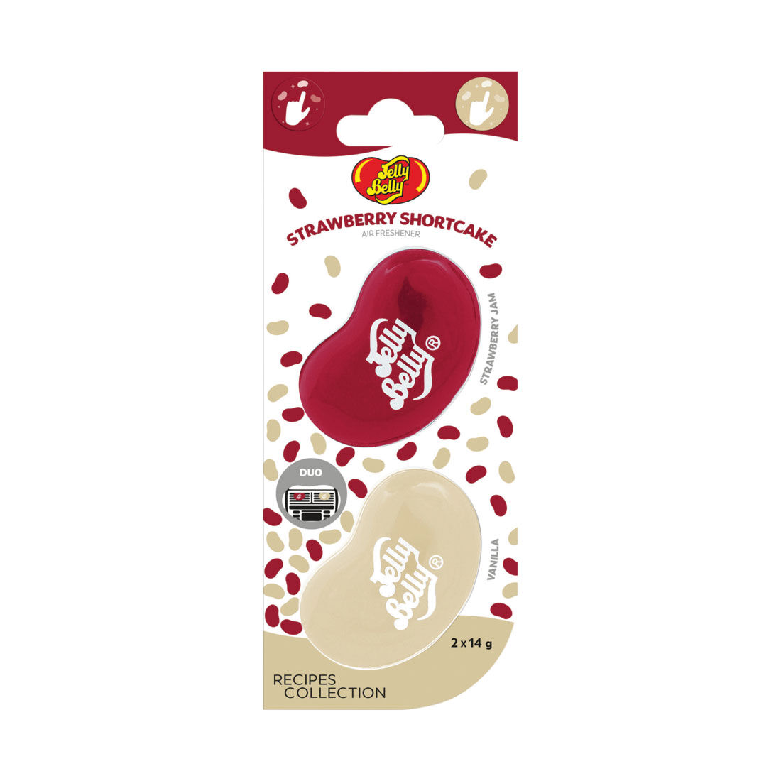 Jelly Belly Duo Car Air Freshener Vent Clips, Strawberry Shortcake Scent, 2 Pack, , scaau_hi-res