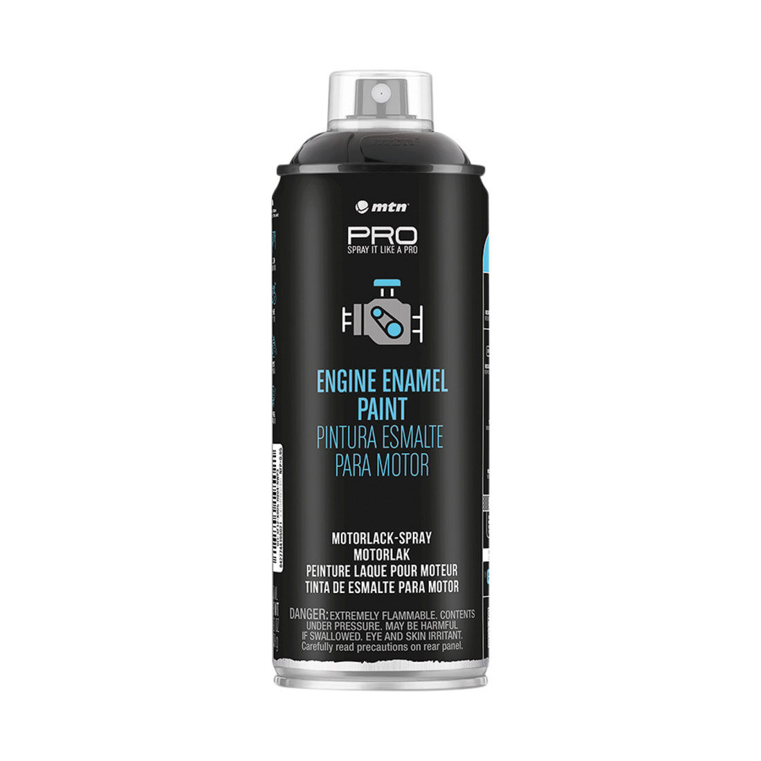 MTN PRO Engine Enamel Black Gloss 400ml Spray Paint, , scaau_hi-res