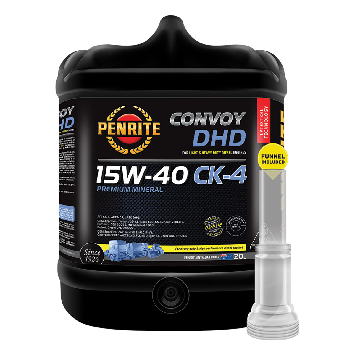 Penrite Convoy Diesel HD Engine Oil 15W-40 20 Litre, , scaau_hi-res