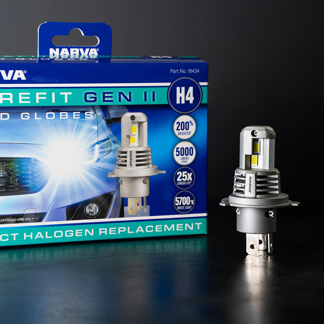 Narva Surefit LED Headlight Globes H4 12/24V, , scaau_hi-res